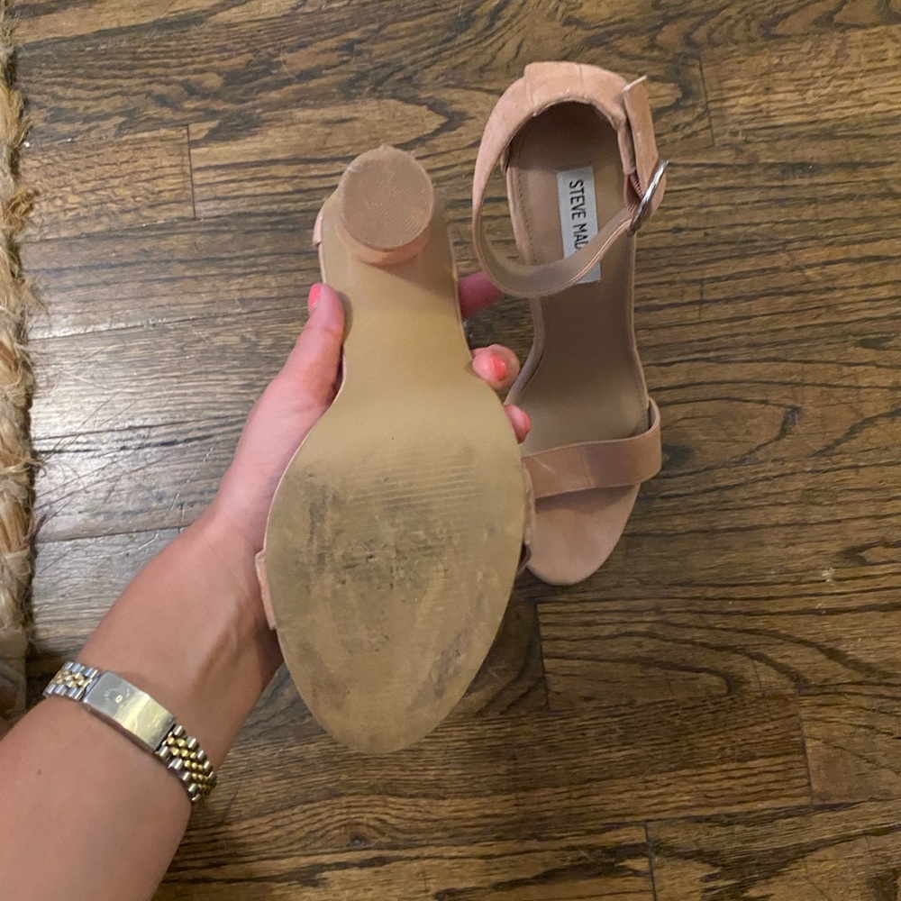 Pink Suede Steve Madden Heels w/ Clear Chunky Heel - Picture 8 of 8